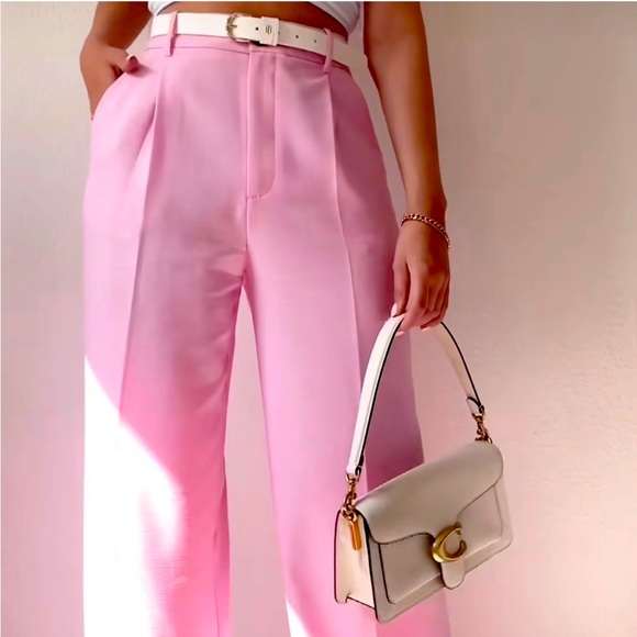 Zara: Menswear style pink trousers - Picture 1 of 5
